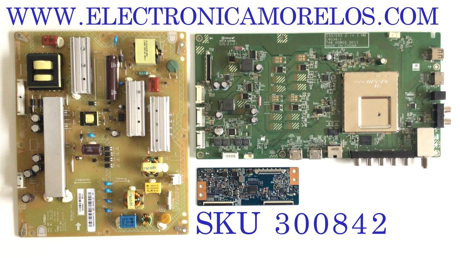 KIT DE TARJETAS PARA TV VIZIO ORIGINAL / MAIN 755.00W01.C001 / 748.00W03.0011 / FUENTE 056.04167.6071 / E217670 / T-CON 5555T23C05 / T420HVN03.3 CTRL / 42T32-C03 / PANEL T550HVN08.1 / MODELO E55-C2 LWZ2SHAR